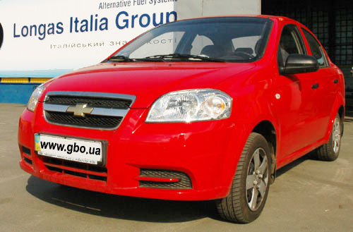 Chevrolet Aveo с установленным ГБО Longas.