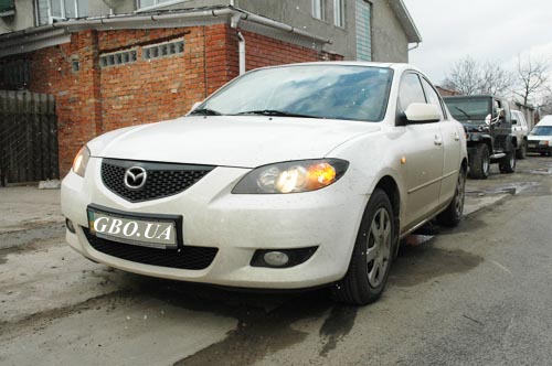 Mazda 3 с установленным ГБО.