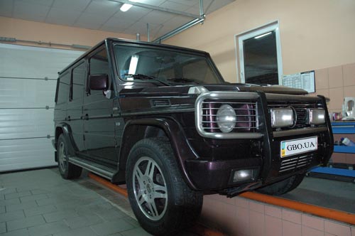 Mercedes G500 с установленным ГБО Prins.