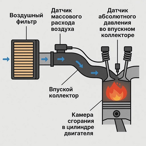 Схема впускного коллектора